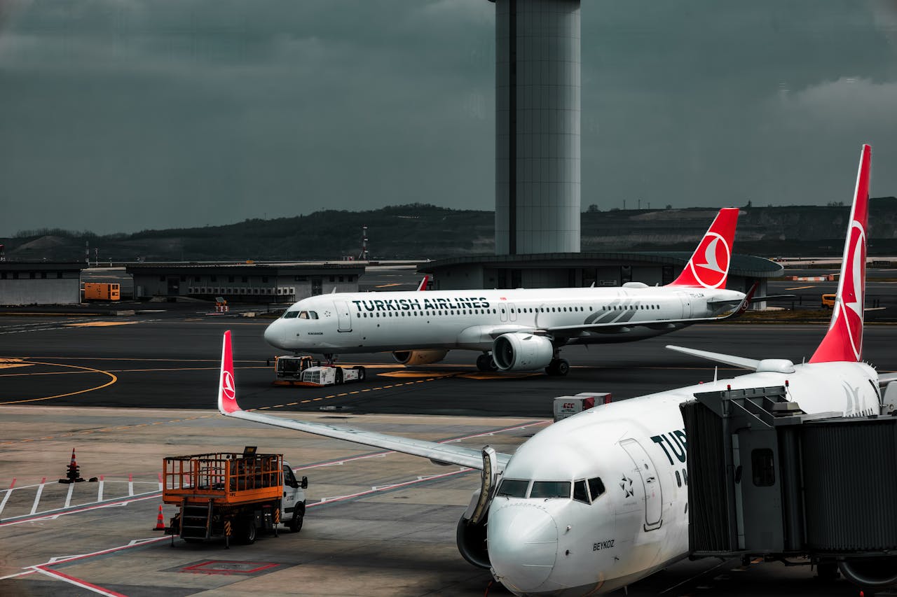 A large white airplane